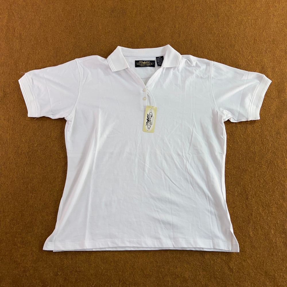 Eagle Dry Goods Womens Small White Short Sleeve Cotton Blend Polo Shirt NWT